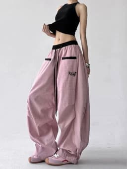 Streetwear Hip Hop Plaid cargo Pant Women Summer Loose Design Scimitar Jazz Dance Wide Leg Pants High Waist All Match Long Pants