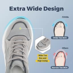 FitVille Wide Design Sneakers Men Shoes Sport Mesh Trainers Lightweight Baskets Femme Running Shoes Outdoor Athletic Shoes Men