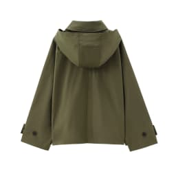 Autumn New European and American Style Hooded Long Sleeved Lapel Jacket Single Breasted Trench Coat Short Jacket
