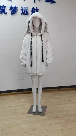 Mauroicardi Autumn Winter Sweet Cute Kawaii Soft Thick Warm Black Faux Fur Coat Women with Bunny Ears Cute Fluffy Jacket Hoodie