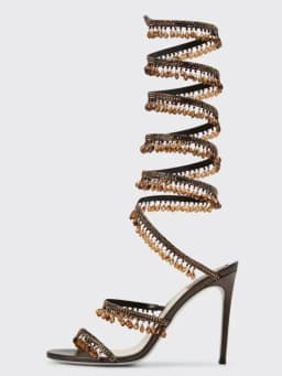 2025 Women's New Fashion Tassel Crystal Shoes Sexy Banquet Party Stiletto High Heels Women's Large Sandals Dance Shoes