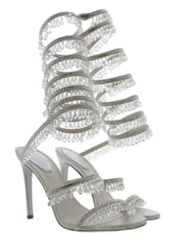 2025 Women's New Fashion Tassel Crystal Shoes Sexy Banquet Party Stiletto High Heels Women's Large Sandals Dance Shoes