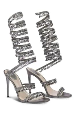 2025 Women's New Fashion Tassel Crystal Shoes Sexy Banquet Party Stiletto High Heels Women's Large Sandals Dance Shoes