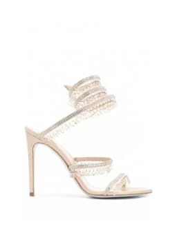 2025 Women's New Fashion Tassel Crystal Shoes Sexy Banquet Party Stiletto High Heels Women's Large Sandals Dance Shoes