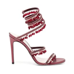 2025 Women's New Fashion Tassel Crystal Shoes Sexy Banquet Party Stiletto High Heels Women's Large Sandals Dance Shoes