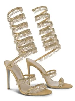 2025 Women's New Fashion Tassel Crystal Shoes Sexy Banquet Party Stiletto High Heels Women's Large Sandals Dance Shoes