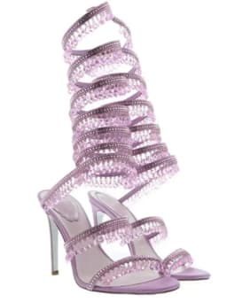 2025 Women's New Fashion Tassel Crystal Shoes Sexy Banquet Party Stiletto High Heels Women's Large Sandals Dance Shoes