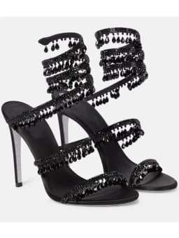 2025 Women's New Fashion Tassel Crystal Shoes Sexy Banquet Party Stiletto High Heels Women's Large Sandals Dance Shoes