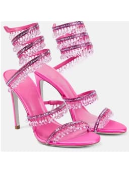 2025 Women's New Fashion Tassel Crystal Shoes Sexy Banquet Party Stiletto High Heels Women's Large Sandals Dance Shoes