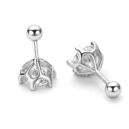 Gica Gema 0.5-2ct Moissanite Screw Stud Earrings D Color 925 Sterling Silver Diamond Earrings For Women Wedding Fine Jewelry