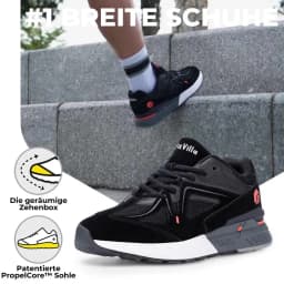 FitVille Men's Walking Shoes Extra Wide Lightweight Sneakers for Flat Feet Arch Fit Heel Pain Relief Non-Slip Running Shoes