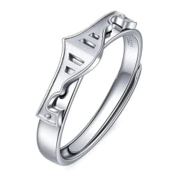 Trumium 100% 925 Silver Princess and Knight Couple Rings for Women Men Promise Love Matching Ring Gifts for Girlfriend Boyfriend