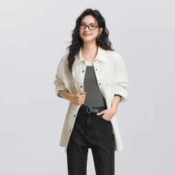 Semir Long Sleeve Shirt Women Mid-Length Diamond Pattern Cotton 2025 New Spring Oversize Top for Casual and Chic Looks