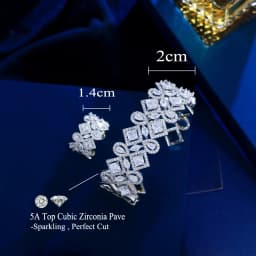 CWWZircons 5A Cubic Zirconia Luxury Adjustable Open Cuff Wedding Bridal Bangle Bracelet and Ring Jewelry Sets for Women T748