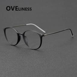 2025 Acetate Titanium Glasses Frame for Men Women Brand Design Retro Vintage Round Eyeglasses frames High Quality male Eyewear