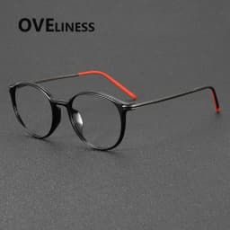 2025 Acetate Titanium Glasses Frame for Men Women Brand Design Retro Vintage Round Eyeglasses frames High Quality male Eyewear