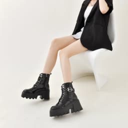 2024 Platform Thick Gothic Boots Lady Buckle Autumn Shoes Women Wedges Knee High Boots Punk Street Motorcycle Chain