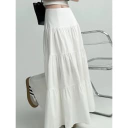 Spring Summer ankle length Skirt Fairy Skirt autumn korean White y2k Skirt with Elastic waist loose Mid Length Design skirts new