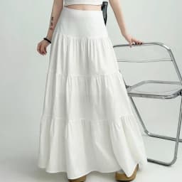 Spring Summer ankle length Skirt Fairy Skirt autumn korean White y2k Skirt with Elastic waist loose Mid Length Design skirts new