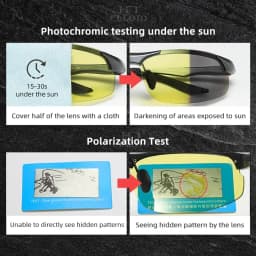 CLLOIO Aluminium Rimless Photochromic Day Night Vision Anti-Glare Glasses Men Polarized Driving Sunglasses Travel Fishing Goggle