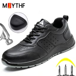 Male Steel Toe Cap Safety Shoes Waterproof Work Shoes Indestructible Work Sneakers Men Shoes Anti-puncture Security Footwear