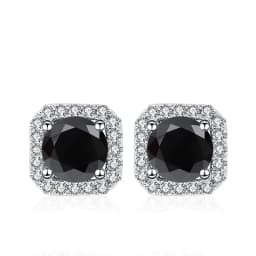 NeeTim 0.5ct 1ct Pink Moissanite Studs Earrings for Women 925 Sterling Silver Black Blue Grey Sparkling Engagement Stud Earring
