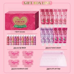 96 Pieces Hand Cream and Lip Balm Gift Set - Includes Pink Gift Bag and Bow Card, Suitable for Wedding, Holiday Gift Distributio