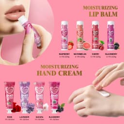 96 Pieces Hand Cream and Lip Balm Gift Set - Includes Pink Gift Bag and Bow Card, Suitable for Wedding, Holiday Gift Distributio
