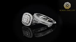 Newshe GRA Certified Moissanite Wedding Rings for Women 925 Sterling Silver Brilliant Round Engagement Ring 2Pcs Bridal Set
