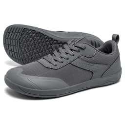 HOBIBEAR Wide Toe Shoes Mens Womens Minimalist Mesh Artificial Leather Sneakers Lace Up Lightweight Breathable Walking Shoes