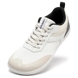 HOBIBEAR Wide Toe Shoes Mens Womens Minimalist Mesh Artificial Leather Sneakers Lace Up Lightweight Breathable Walking Shoes