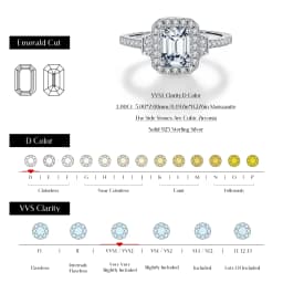 MODIAN 1CT Emerald Cut Moissanite Halo Rings 925 Sterling Silver Luxury Finger Rings For Women Wedding Statement Fine Jewelry