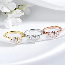 Smyoue Double Pear Cut All Moissanite Wedding Rings for Women Christmas Gift 925 Solid Silver Womans Ring Lab Diamond Jewelry