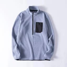 New Comfortable and Thick Men's and Women's Sports Semi-zipper Fleece Sweatshirt with Wavy Fleece and Long-sleeved Sweatshirt