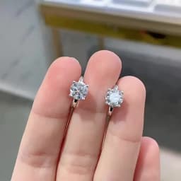 Moissanite Small Hoop Earrings Lab Diamond Hoop Huggies Earrings Sterling Silver Cartilage Earrings for Women Girls Teens