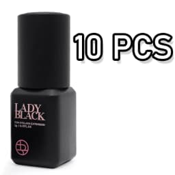 10 Bottles Original Lady Black Glue for Eyelash Extension with Original Bag Low Irritation 5ml Korea False Lash Glue Makeup Tool
