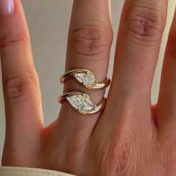 1/2CT Marquise Cut Moissanite Engagement Ring with Certicate 925 Sterling Silver Bypass Solitaire Diamond Wedding Ring for Women