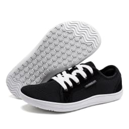 HOBIBEAR Wide Toe Barefoot Shoes Womens Mens Outdoor Lace Up Running Sneaker Zero Drop Comfortable Casual Shoes