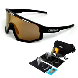 B BLIZ Fusion UV400 Cycling Goggles Windproof Mountain Bike Sunglasses Men and Women Skiing Hiking Riding Glasses 3 Lenses Set