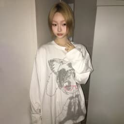 Karrram Japanese Y2k Anime Print T-shirt 2000s Korean Style Long Sleeve T Shirt Vintage Harajuku Cutecore White Tops Kawaii 00s