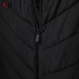 CH Womens Circular Chest Patch Badge Chevron Quilted Hooded Puffer Jacket Panel Sleeves Daily Commute Wear