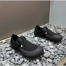 Green Buckle Strap Slip-On Outdoor Shoes Hollow-Out Breathable Flat Shoes Height Increasing Casual Shoes Trendy Men's Shoes