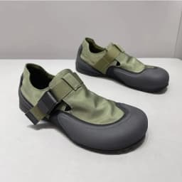 Green Buckle Strap Slip-On Outdoor Shoes Hollow-Out Breathable Flat Shoes Height Increasing Casual Shoes Trendy Men's Shoes