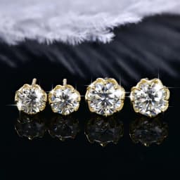 OXTAO Moissanite Circular Stud Earrings for Women 14K Gold Filled Flower Earring Fine Jewelry 6mm/8mm D Color Lab Diamond Gift