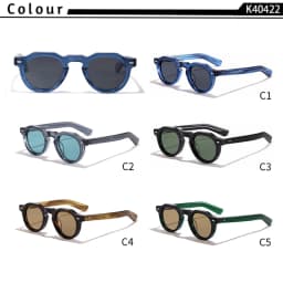 HBK Classic Round Men Sunglasses Vintage Small Frame High-Quality Acetate Frame Sun Glasses Women Party Travel Outdoor Glasses