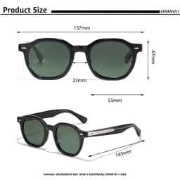 HBK Classic Round Men Sunglasses Vintage Small Frame High-Quality Acetate Frame Sun Glasses Women Party Travel Outdoor Glasses