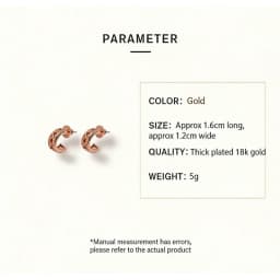 Rose Gold Hexagram Round Stud Earrings for Women, 18K Gold Plated, Premium Earrings, Light Luxury Vintage Style Jewelry Gift