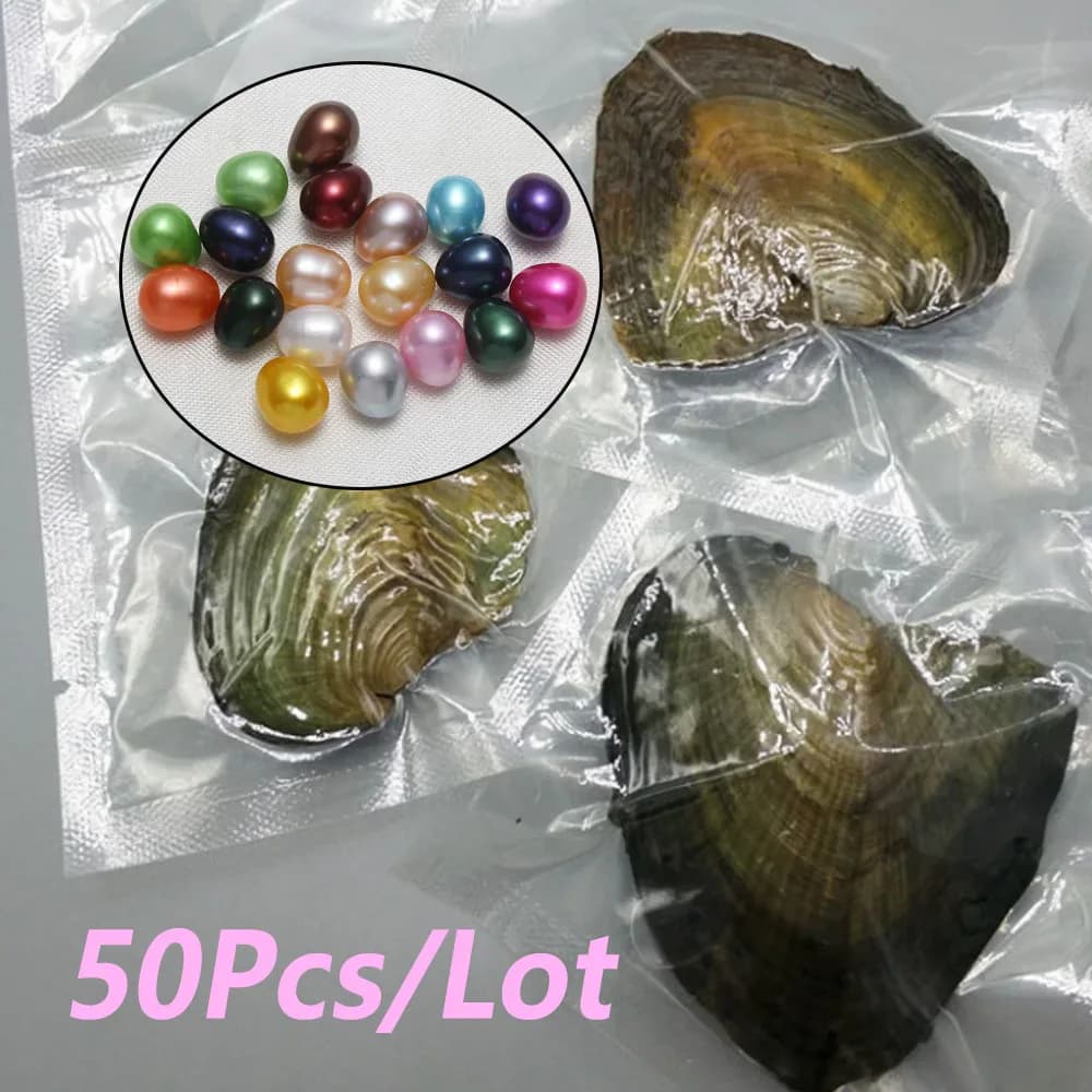 50PCs/Lot 10PCs/Lot Vacuum Pack Oyster Wish Pearl About 7-8mm Freshwater Pearl Oyster DIY Jewelry Accessories Gift High-quality Pearl Bead