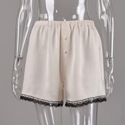 Linad Vintage Satin Lace Elastic Waist Shorts Women Summer Street Chic Single Breasted Mini Pants Women 2026 Casual Loose Shorts