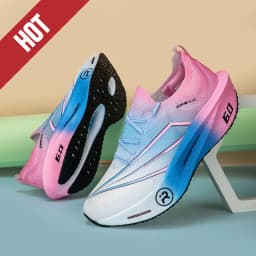 Running Shoes Carbon Board Air Cushion Marathon Men Sports Breathable Lightweight Women's Comfortable Athletic Nonskid Sneakers